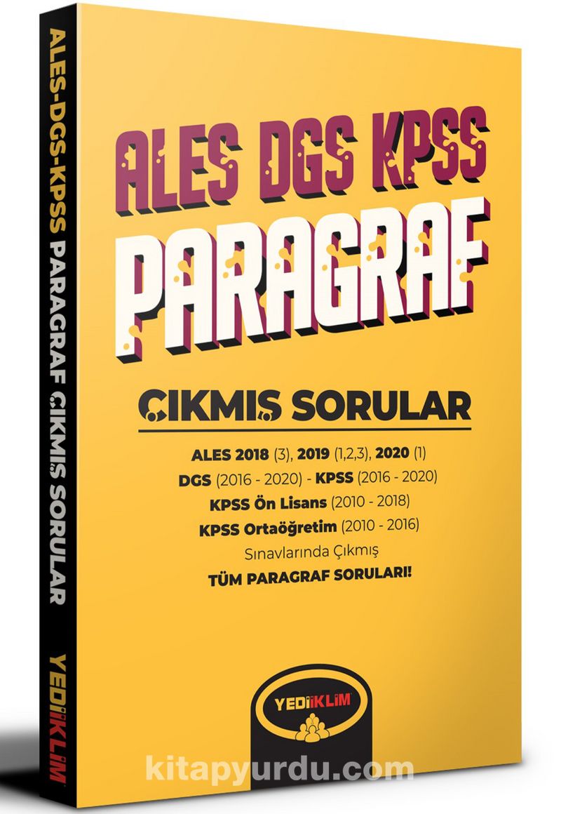 ALES DGS KPSS Paragraf Çıkmış Sorular Pdf İndir - YEDİİKLİM YAYINLARI ...